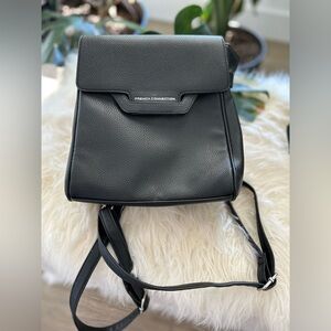 French Connection Black Leather Women’s Backpack